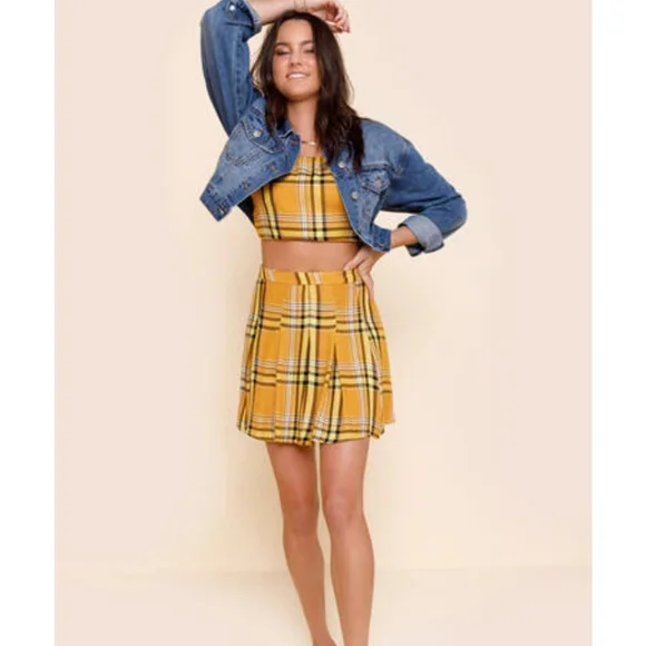 NWT Francesca's Dione Cropped Plaid Tank Top - Picture 3 of 5